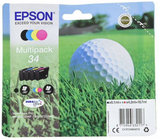 Epson 34 Multipack Serie Pallina da Golf Cartuccia Originale - Standard - 4 Colori