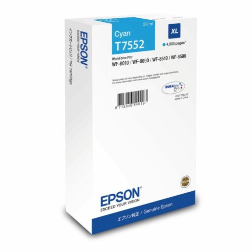 Epson Cartuccia d'inchiostro originale T7552 XL colore ciano 4000 pagine C13T755240