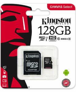 Kingston SDCS 128GB Canvas Select Scheda MicroSD 128 GB Velocità UHSI di Classe 10 fino a 80 MB s in Lettura con Adattatore SD