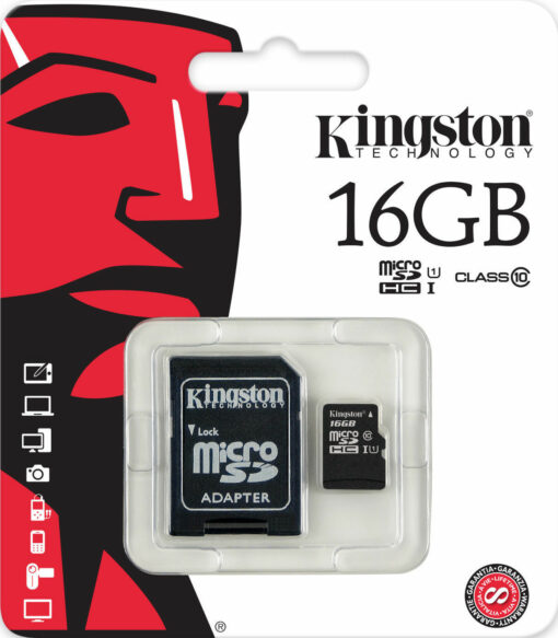 Kingston SDCS 16GB Canvas Select Scheda MicroSD 16 GB Velocità UHS I di Classe 10 fino a 80 MB s in Lettura con Adattatore SD
